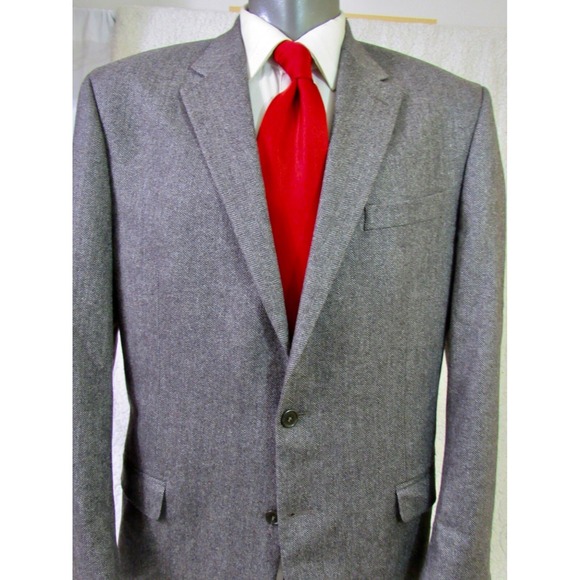 Lauren Ralph Lauren Other - Lauren Ralph Lauren Houndstooth Wool Cashmere Blend Blazer Sz 44L For Macy's